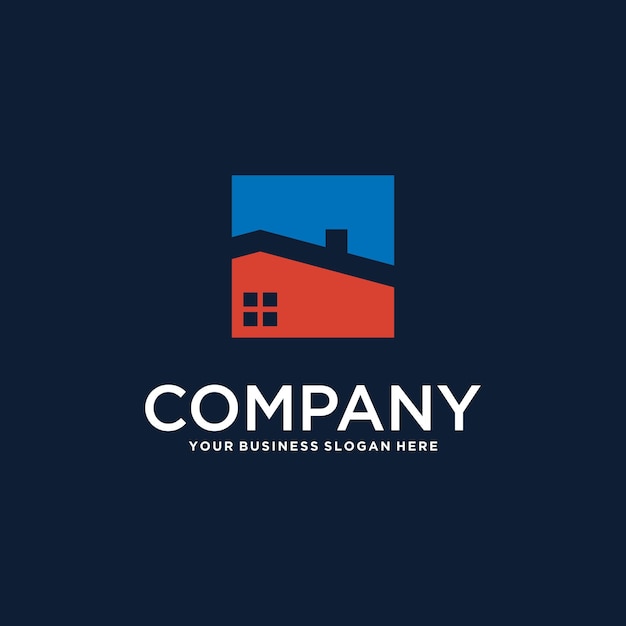 Vector real estate logo design with house and building inspiration