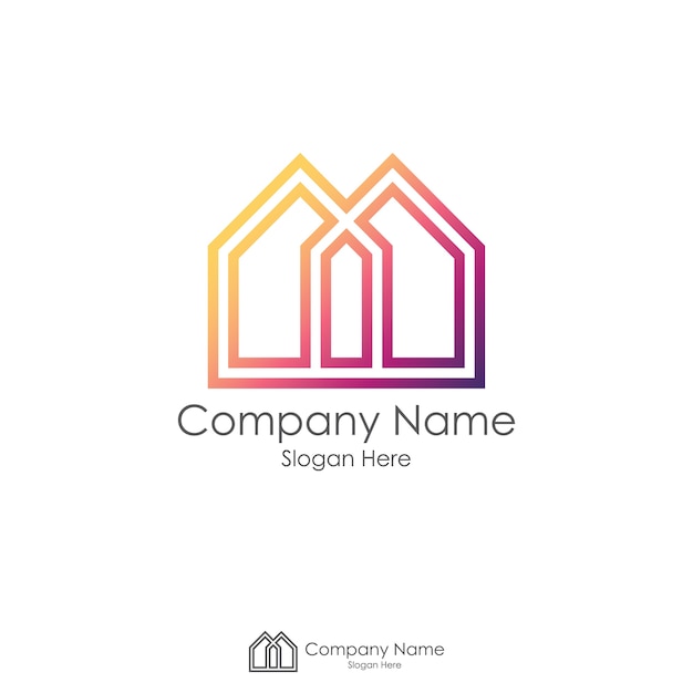 real estate logo design with initial letter M or X