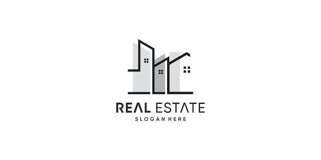 Дизайн логотипа недвижимости с современной и уникальной концепцией Premium векторы