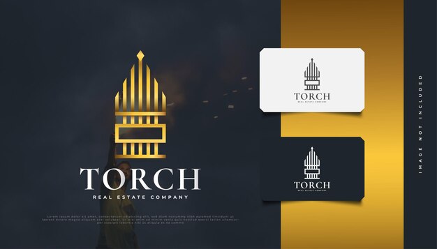 Real Estate Logo Design with Torch Concept