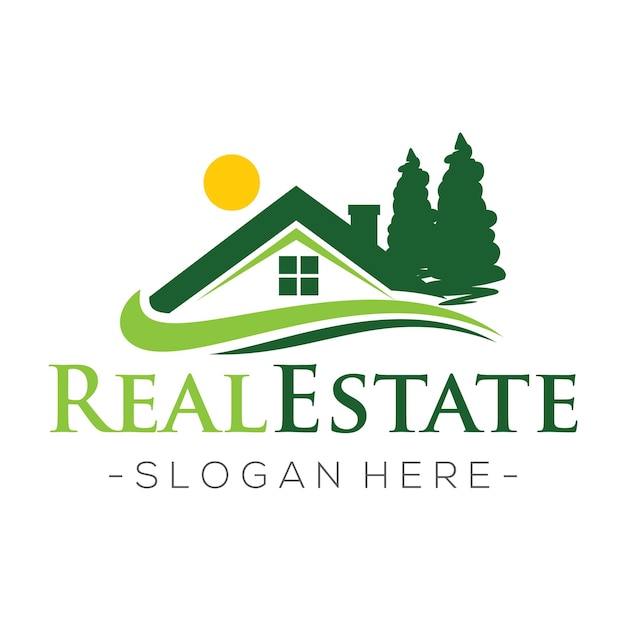 Real estate logo Green House Logo Vector