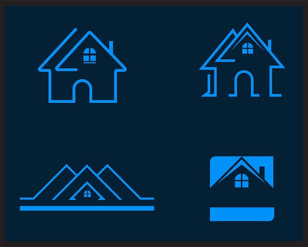 부동산 로고: 창의적 인 개념과 함께 가정 로고 디자인, 가정 솔루션에 대한 프리미엄 터