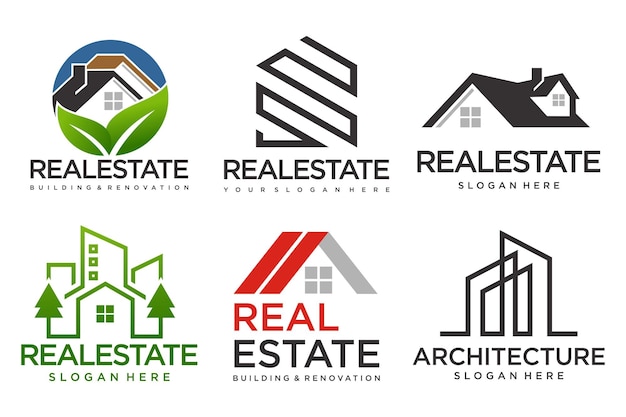 Real Estate Logo house logo and building logo icon set design template vector illustration