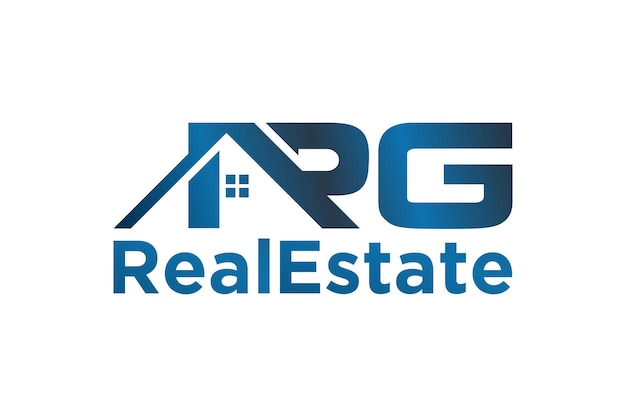 Real estate logo house roof window  initial letter ARG modern simple design residence property icon