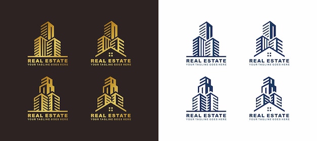 Set di logo immobiliare vettoriale