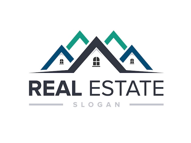 Шаблон логотипа недвижимости Логотип недвижимости Векторная иллюстрация Логотип для решений недвижимости