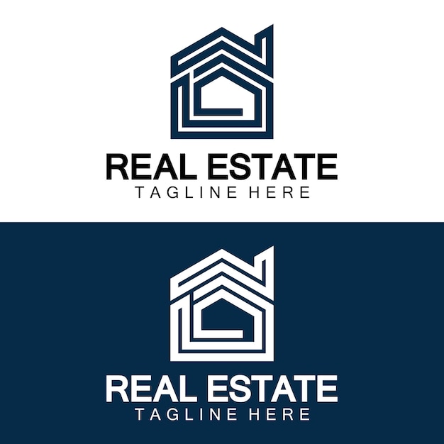 Real Estate Logo Vector Logo Design Template for Property Real Estate Illustration with House Icon line minimalist concept