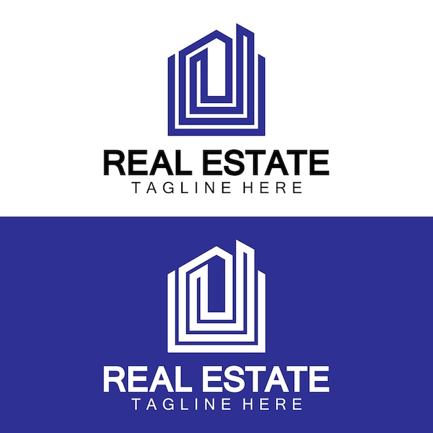 Logo immobiliare vector logo design template per proprietà illustrazione immobiliare con linea di icone di casa concetto minimalista