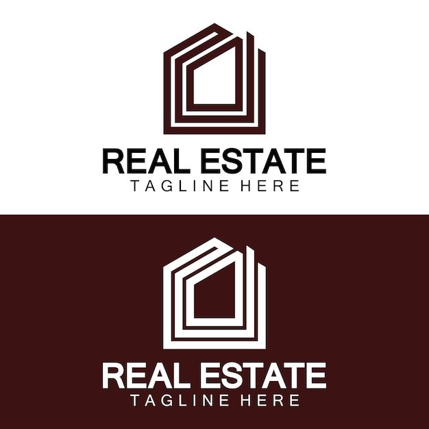 Real Estate Logo Vector Logo Design Template for Property Real Estate Illustration with House Icon line minimalist concept