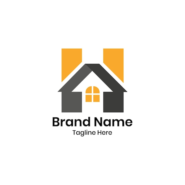 Real estate logo with h letter Pro vector