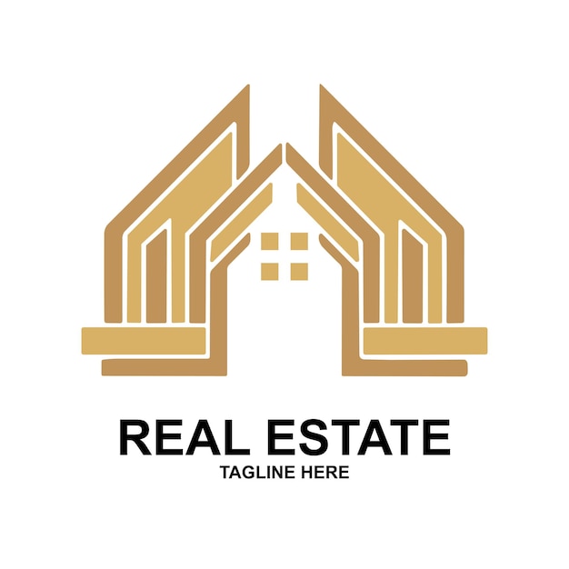 a real estate logo with a house