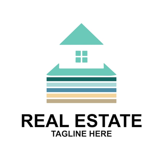 a real estate logo with a house