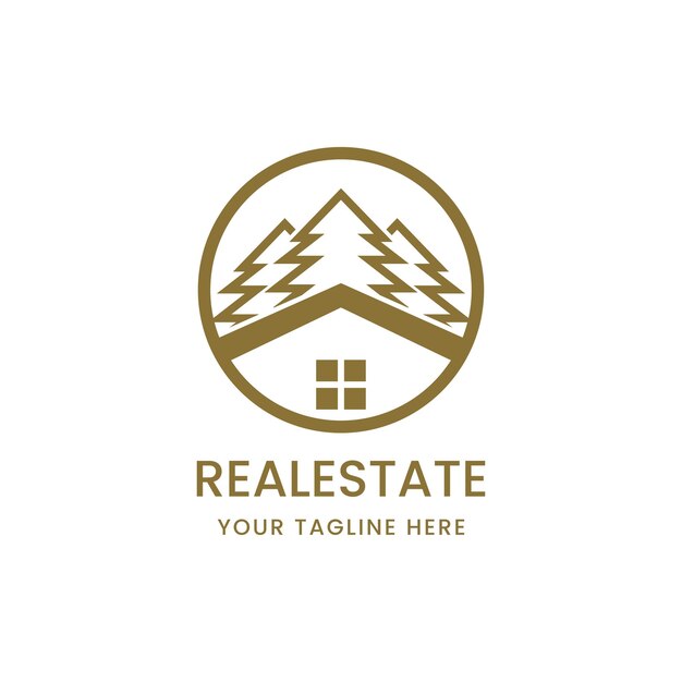 real estate logos rural minimalist house concept