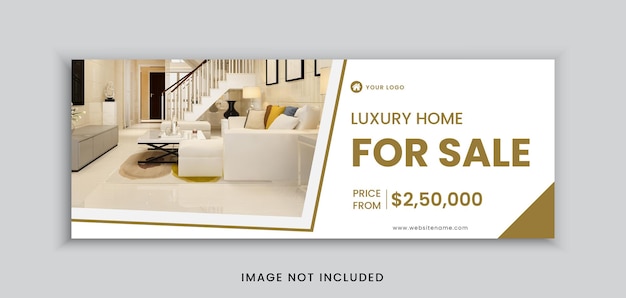 Real Estate Luxury Home For Sale Social Media Cover Web Banner Template