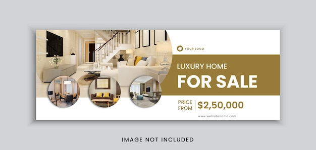 Real Estate Luxury Home For Sale Social Media Cover Web Banner Template