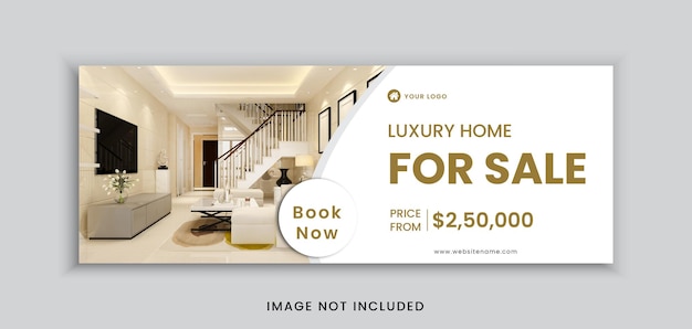 Real Estate Luxury Home For Sale Social Media Cover Web Banner Template