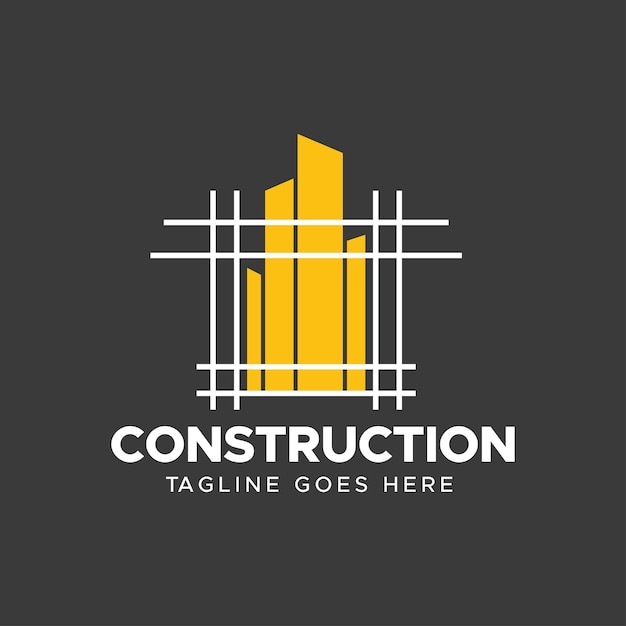 Логотип минималистского строительства недвижимости
