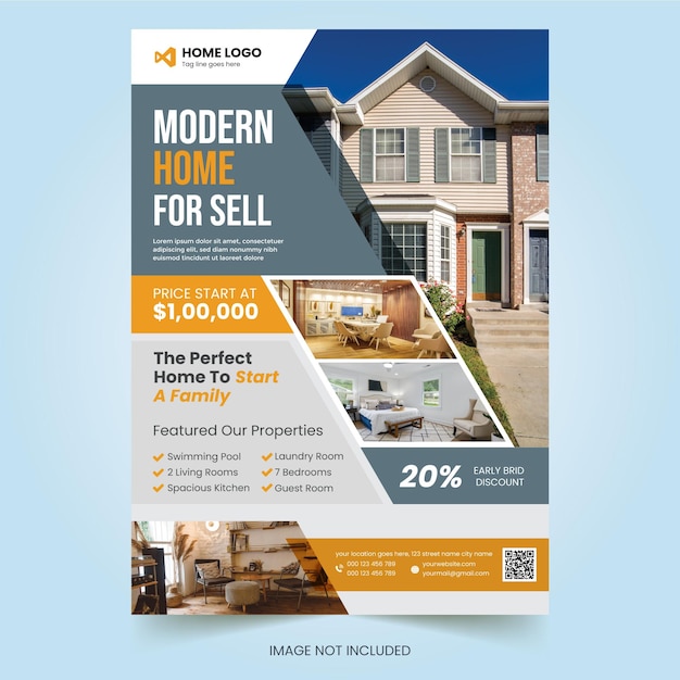 Vector real estate modern business commercial flyer