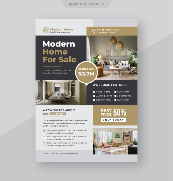 Real estate modern business flyer template