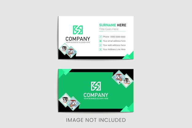 Real estate Modern creative and clean business card template. Flat design