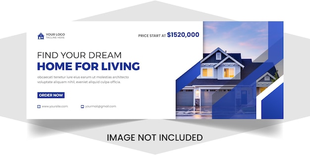 Real estate modern elegant or luxury house facebook cover or square banner template