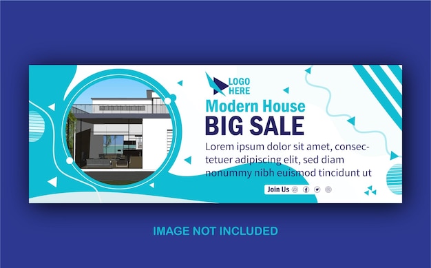 Real estate modern home sale social media facebook cover web banner