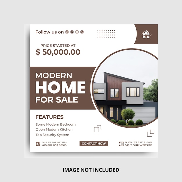 Real Estate Modern House Social Media Post Design