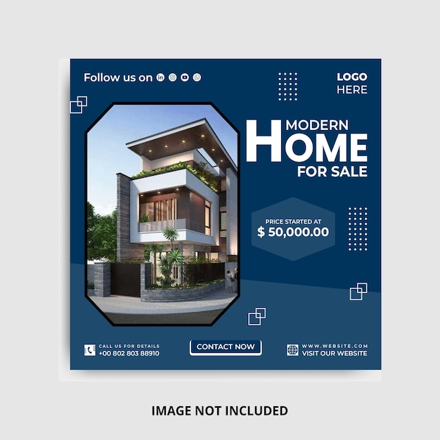 Real Estate Modern House Social Media Post Design