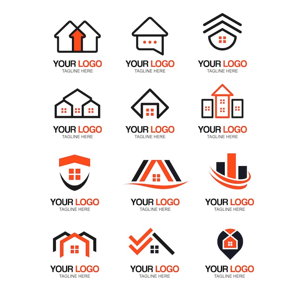 Real estate modern logo collection