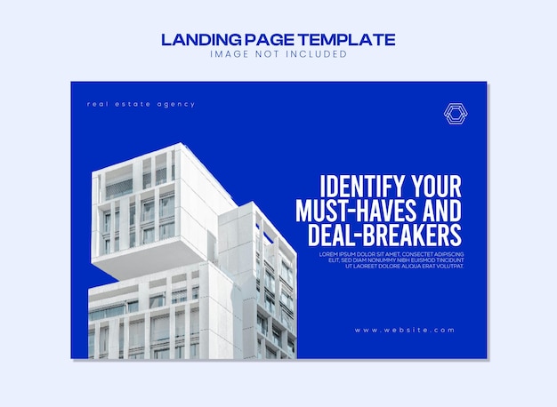 Real estate modern minimal landing page design