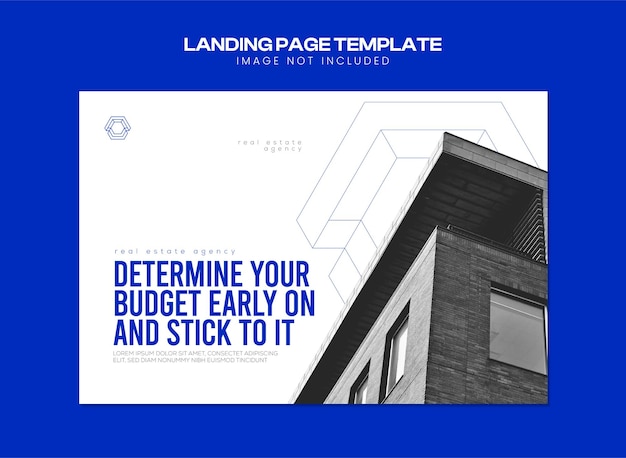 Real estate modern minimal landing page design
