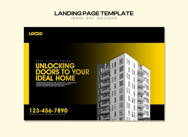 Real estate modern minimal landing page design