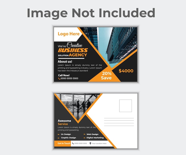 Real estate modern postcard design template