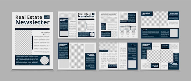 Real estate newsletter template interior newsletter or journal design