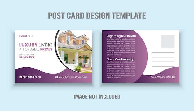 Vector real estate post card design template