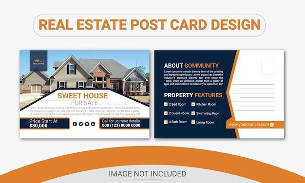 Real estate post card template design