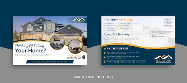 Real estate postcard design template