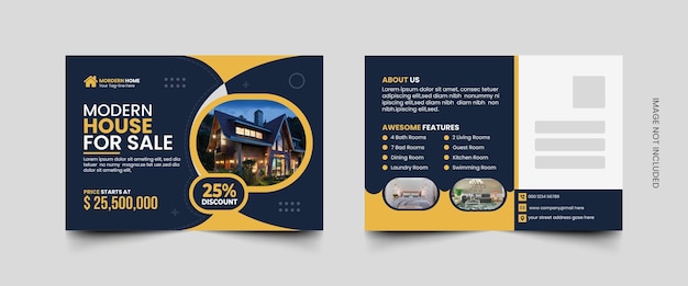 Vector real estate postcard design templates