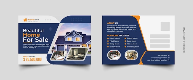 Vector real estate postcard design templates