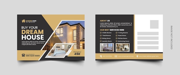 Vector real estate postcard design templates