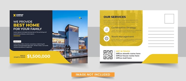 Real estate postcard template design