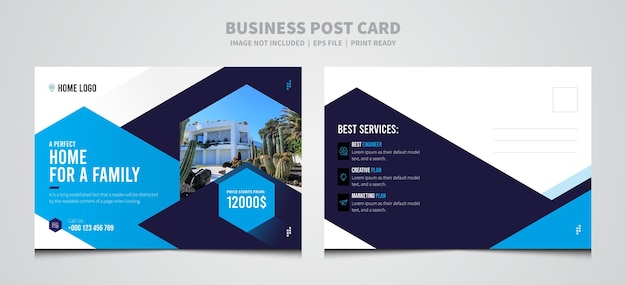 Vector real estate postcard template premium vector