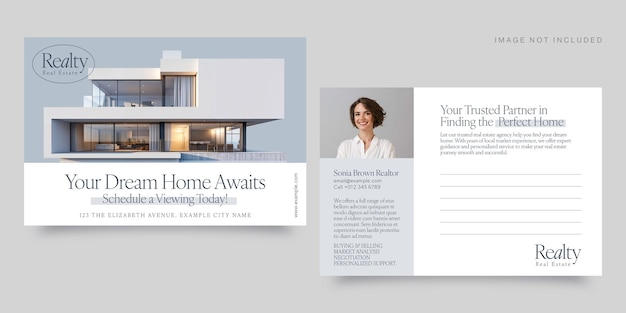 Premium Vector Real Estate Postcard Template Realtor Postcard Premium Vector Real Estate Postcard Template Realtor Postcard