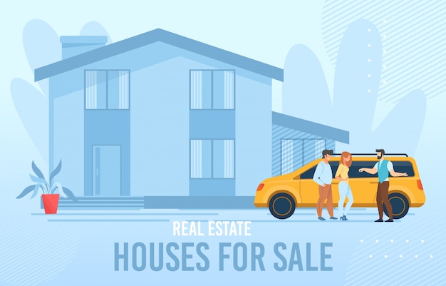 Real estate poster advertising houses for sale