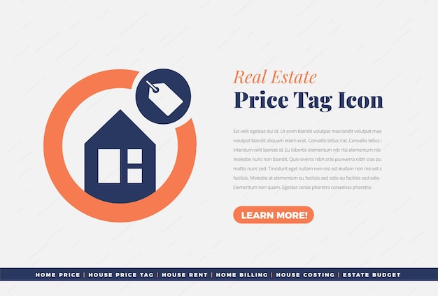 Real Estate Pricing Icon or Home Property and Housing Building icon design