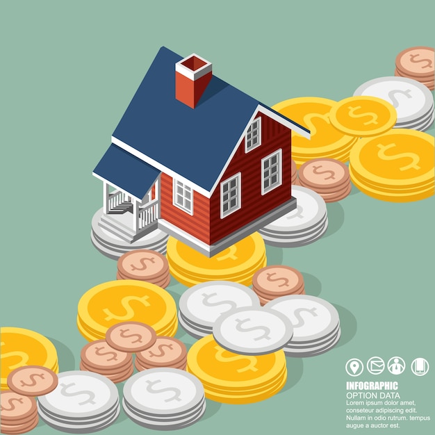 Real Estate And Property Business Isometric Building. 