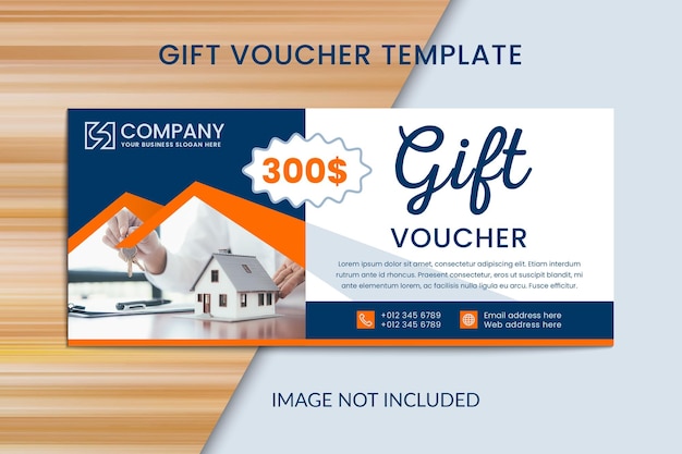 Real estate property and home company gift voucher template