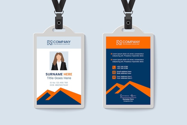 Real estate property and home company id card template with photo