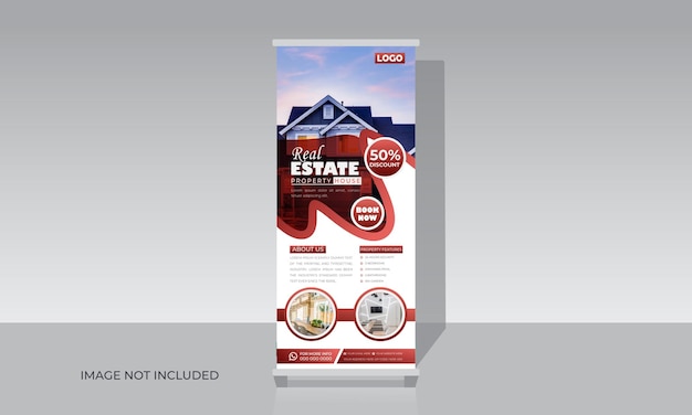 Real estate property sale roll up banner stand template