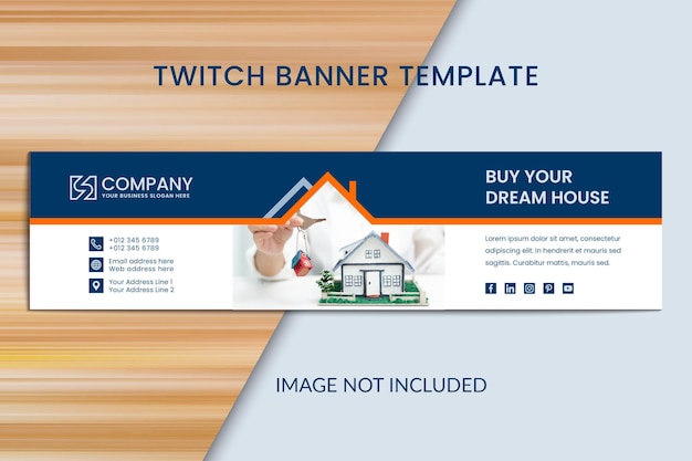 Real estate property twitch banner template